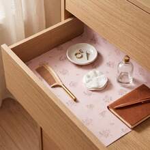 1 Roll, Rose Print, Kitchen Cabinet Mat, Suitable For Cabinets, Drawers, And Refrigerators, Can Be Cut, Easy To Clean, Waterproof, Oil Resistant, Moisture-Proof, Kitchen Countertop Padding, Furniture Cabinet Drawer Storage And Organization - View 3