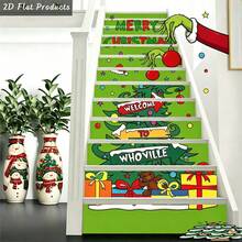 The Grinch 13 buah Stiker Tangga Natal, Stiker Anak Tangga Liburan Lucu dengan Desain Karakter Meriah, Dekorasi Tangga Perekat Sendiri untuk Pajangan Pesta di Pintu Masuk Rumah, Set Stiker Dinding Musiman dan Hadiah Natal untuk Penggemar, Teman, dan Keluarga - Beraneka warna - View 22