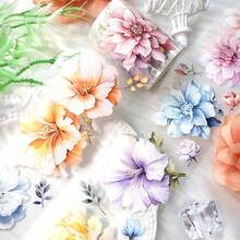 2m/Roll Cherry Blossom PET Washi Tape Floral Transparent Sticker Decorative Tape, Suitable For Diary, Scrapbook, Planner Stationery, 100cm Loop - Flowers - View 7
