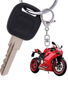 2D Flat Keychain, Red Sports Car Motorcycle Shaped Acrylic Novelty Keychain Car Pendant, Racing Theme, Motorcycle Enthusiast Car Key Pendant - Multicolor - View 3