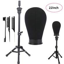 22 Inch Wig Head Mannequin Head For Wigs, Wig Stand With Head For Hair Styling Practice Display Wigs Making Tripod Stand, Halloween - View 11