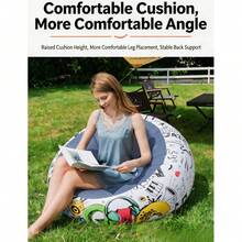1pc New Graffiti Spherical Inflatable Lazy Sofa, Foldable Flocked Inflatable Bean Bag Chair, Portable Air Sofa For Indoor Home Relaxation - A - View 3