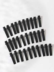 200/100/30pcs Black Square DIY Hair Clip Making Set, Includes Hair Clip Pins, BB Clips, Alligator Hair Clips, Side Clips, New Autumn Daily Hairstyle Styling Hair Accessories - Black - View 2