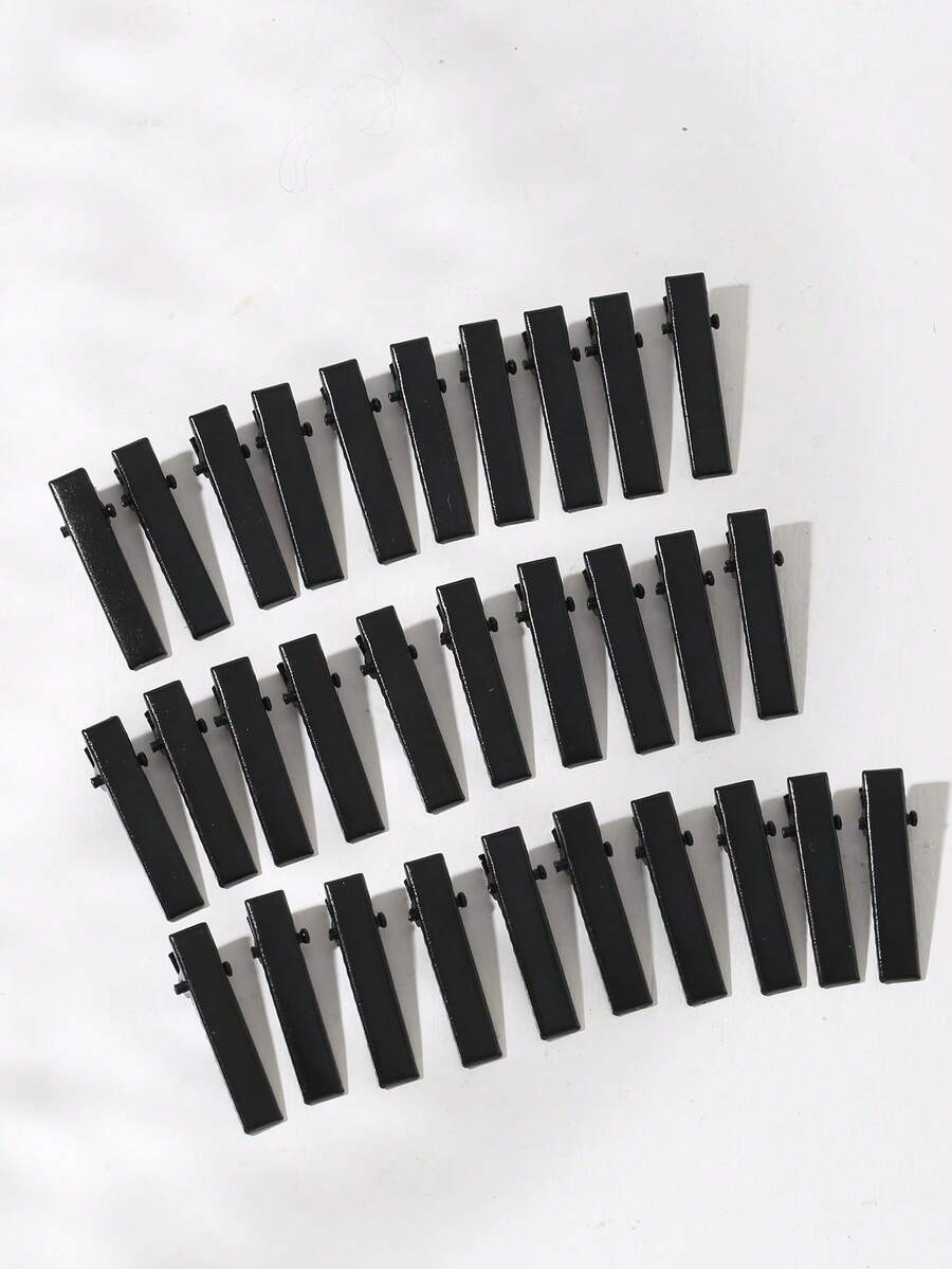 200/100/30pcs Black Square DIY Hair Clip Making Set, Includes Hair Clip Pins, BB Clips, Alligator Hair Clips, Side Clips, New Autumn Daily Hairstyle Styling Hair Accessories
