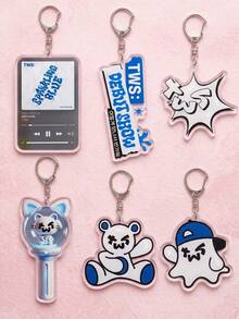 1 Buah/6 Buah Gantungan Kunci Akrilik Grup K-Pop TWS, Termasuk Antarmuka Pemutar Musik Album Biru Berkilau, Tiket Pertunjukan Debut, Logo Teks Ledakan, Lightstick, Beruang Lucu dan Maskot Hantu Topi Baseball, Gantungan Tas Modis, Cocok untuk Kembali ke Sekolah, Hadiah untuk Penggemar K-Pop - MultiWarna - View 5