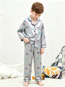 Tween Boy Gray Football Long Sleeve & Long Pants Pajama 2-Piece Set - Multicolor - View 6