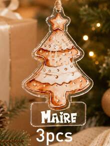 Custom Name Christmas Ornament, Personalized Santa Reindeer Tree Hanging Decor, Festive Holiday Style, Customized Christmas Tree Decoration, Customizable Name Pendant, Christmas Home Decor, Holiday Keepsake Gift, Bag Charm, Gifts For Family, Friends - Style a - View 18
