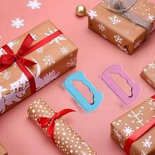 1 pieza, Cortador de papel de regalo de doble extremo, Cortador deslizante de papel de regalo para envolver, Herramienta de corte de papel para Navidad, días festivos y cumpleaños - Multicolor - Ver 6