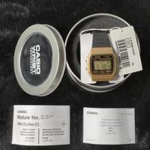 Casio Retro Square Classic Quartz Movement Unisex Watch - Gold - View 7