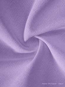 Young Boy/Kids Classic Light Purple Solid Color Short Sleeve Polo Shirt, Suitable For Daily Wear, Outings, Gatherings, Performances And Activities - Mauve Purple - View 11
