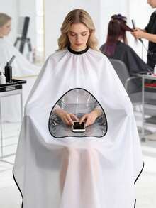 1pc High-Quality Anti-Static Hair Cutting Cape, Made Of Anti-Adhesion Fabric, Perfect For Precision Haircuts. Tailored For Barbers And Stylists, Featuring Transparent Design And Premium Materials, Ideal For Hair Salon Use - Multicolor - View 1