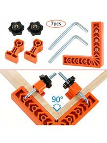 7pcs 90 Degree Precision Right Angle Clamps, Suitable For Woodworking, Picture Frames, Boxes And Drawers - Durable ABS Structure Woodworking Clamps (Consists Of 7 Components) - A - View 2