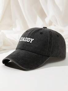 1pc Men's Retro DADDY Letter Print Baseball Cap Casual Adjustable Outdoor Sun Hat Trucker Gift For Father's Day Birthday - A - View 8