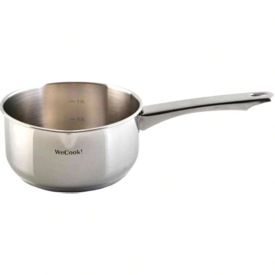 WECOOK Cazo Acero Inox 18/10, Ø 16 cm, 1,5 L, Inducción, Base Tricapa - Ver 1