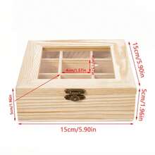 9 Compartments Storage Box Organizer Wooden Sugar Bag Container Wooden Tea Bag Jewelry Accessories Organizer Brooch Organizer - As Picture - View 6