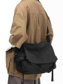 Bolso bandolera multifunción de nailon resistente al desgaste peach tree de gran capacidad, ideal para trabajo, estudiantes y festivales, perfecto como regalo - Negro - Ver 1
