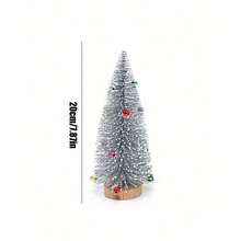 5pcs Set Snow Flocked Bottle Brush Christmas Tree, Multicolor Mini Pine Trees With Decorative Balls, Wooden Base, Desktop Winter Village Christmas Home Decor - Multicolor - View 9