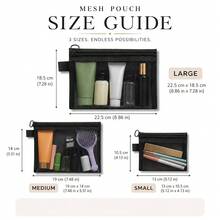 3 Piecesadvanced Travel Storage Set, Including 3 Sizes Of Transparent Mesh Zipper Bags, Multi-Purpose Cosmetics And Toiletries Storage Bags, Suitable For Bathrooms, Suitcases, Homes, Offices, And Daily Necessities - Black - View 3