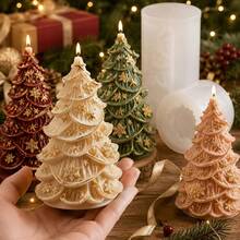 Pine Cone Layered Christmas Tree Silicone Mold, Suitable For Candle Making, Resin Jewelry And Clay Crafts - Multi-Functional Holiday Mold With Asymmetrical Pine Cone Shape, Suitable For Wax, Resin And Clay, For Christmas Decoration And Gift Making. - Christmas Tree Mold - View 4