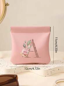 Sparkling Rose Letters Stamp Mini Storage Pouch, Women's Coin Purse, Self-Closing Multi-Functional Organizer Bag Chargers And Cables - Portable Carrying Pouch Suitable For Lipstick, Coins, Earphones, Data Cables, Keys, Jewelry, And Charging Cords - Multicolor - View 10