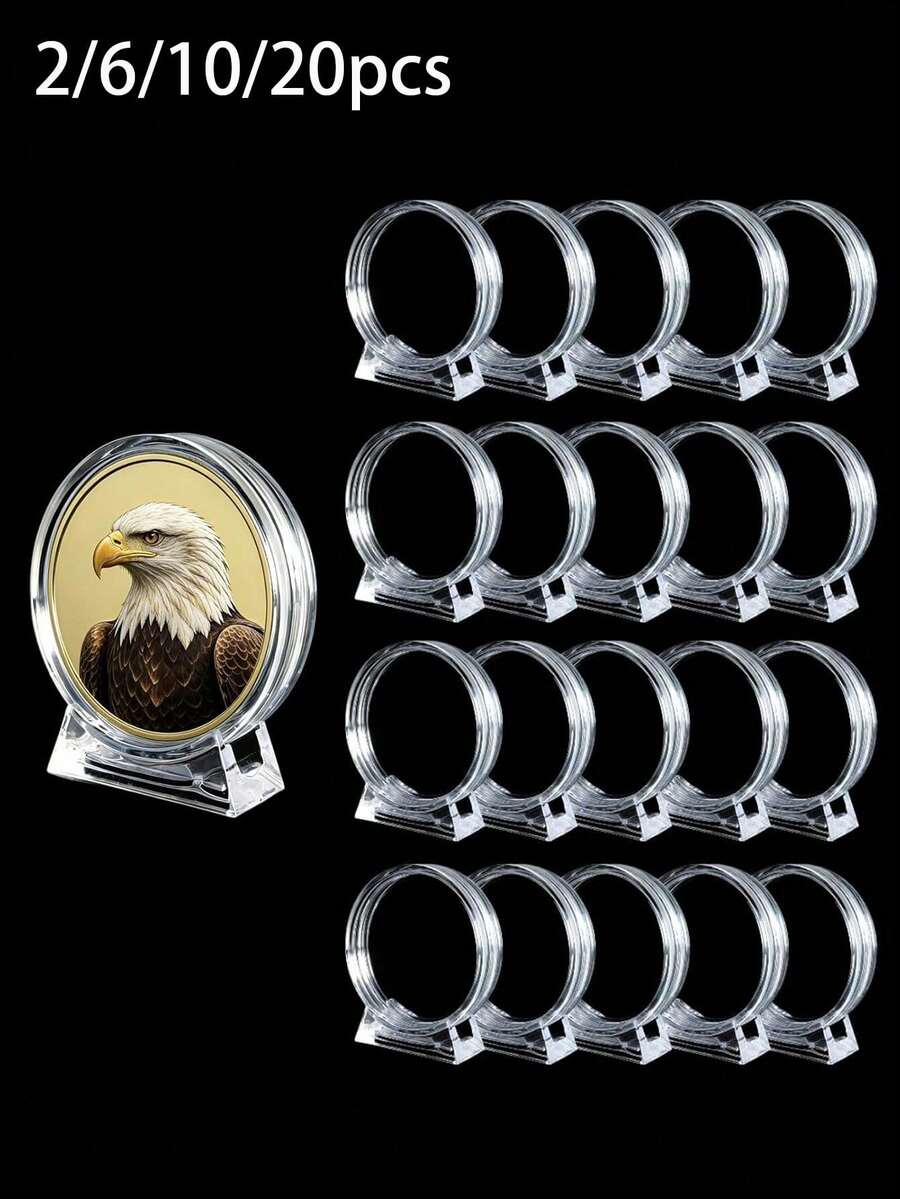 Acrylic Challenge Coin Display Stand Vertical Military Commemorative Coin Storage Rack With Base Suitable For 1.57 Inch Diameter Coins Home Decor - Multicolor - View 1