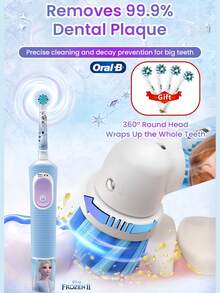Cepillo de dientes eléctrico Oral B D103K para niños, IPX7 resistente al agua, modo dual, recargable, con temporizador inteligente y función interactiva de aplicación - Multicolor - Ver 1