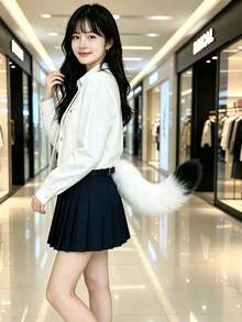 Fluffy Fox Costume Party Accessories Set, Suitable For Women Cat Ear And Tail Collar Kit, Faux Fur Cat Costume Set, Nick Cosplay Headband + Animal Tail (Large Size) Set Accessories, Anime Girl Cosplay Kit, Christmas Halloween Party Costume, Party Game And Event Supplies, Gift Accessory Set For Her - Multicolor - View 24