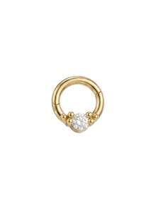 1pc 925 Sterling Silver Round Zirconia Seamless Hoop Earring – Cartilage Ring, Helix Ring, Nose Ring, Septum Ring, Seamless Clicker Earring, Mini Earring, Tragus Ring, Cartilage Piercing Ring, Silver Seamless Cartilage Earring, Suitable For Men And Women Daily Wear - Seamless Round Stone - View 12