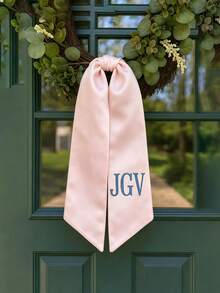 Personalized Letter Wreaths And Sashes, Custom Front Door Wreaths And Sashes, Custom Initial Letter Door Decorations, Embroidered Front Door Bows, Letter Wreath Ribbons, Wreath Scarves, Suitable For Christmas, Parties, Weddings, And Home Decor. - Multicolor - View 1