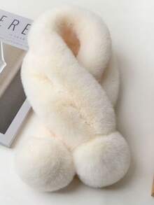 1pc Women's Faux Fur Collar Scarf, Thick Fleece Neck Warmer, Autumn/Winter Daily Neck Accessory - Multicolor - View 6