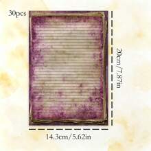 Vintage Series Letter Paper, 30 Sheets/Pack, High-Quality Paper, Artistic Vintage Design, Multi-Purpose Letter Paper - Rectangle - View 13