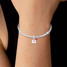1pc Silver-Plated Multi-Meaning Charm Beads, Heart Lock & Key, Medical First Aid Kit, Pink Diamond Angel, Bow Tag, Cross Heart, Rhinestone & Enamel Craft, Suitable For Bracelet & Necklace, Handmade DIY Jewelry, Blessing & Confession Commemorative Accessory - Multicolor - View 5