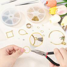6-Compartment Storage Box With Gold Open Jump Rings Jewelry Making Kit, 4-10mm Silver Open Jump Rings, With Pliers, Tweezers And Ring Opener, For Jewelry Repair, DIY Necklace, Bracelet, Earring, Keychain Making - Multicolor - View 6