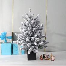 OBOVAY Mini Christmas Tree, Decorative Mini Artificial Christmas Tree With Lights, Snowflake Design, Suitable For Bedroom, Office, Small Space Desktop Decoration - Multicolor - View 6