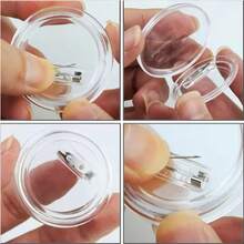10 مجموعات إكسسوارات شارات DIY، قشور شارات زر شفافة، مجموعة خلفية شارات مع تصميم قشرة خارجية دائرية من الدانتيل، مناسبة لأعياد الميلاد والهدايا الصغيرة في عيد الميلاد، الحرف اليدوية، صنع هدايا العطلات، التجمعات العائلية، صنع شارات تذكارية للحفلات - متعدد الألوان - مشاهدة 3