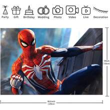 WPETLE Spider‑Man Game‑Style Dynamic Pose Birthday Party Backdrop, Game Suit Character Close‑Up Photo Booth Background Banner For Kids Birthday Decor - Multicolor - View 18
