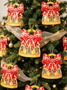 12pcs Christmas Themed Self-Sealing Gift Bags With Window And Handle, Suitable For DIY Hanging Decorations, Holiday Party Favors, Gift Packaging, Tabletop Decor, Party Supplies And Afternoon Tea Snack Bags, Perfect Choice For Holiday Gifting - Multicolor - View 6
