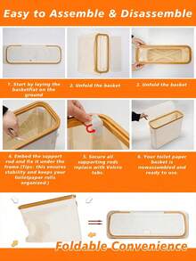 1PC Foldable Toilet Paper Storage Box Large Capacity Toilet Paper Basket Toilet Paper Holder Space-Saving Storage Organizer For Bedroom Dormitory Office Tissue Roll Container Dispenser Bathroom Home Organization Essential Back To School - Multicolor - View 8