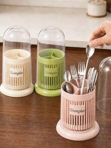 21/Pcs Cutlery Storage Box, Dust-Proof Storage Container, 3D Storage Rack, Multi-Functional Storage Box With Drainage Holes, Kitchen Accessories, Desktop Decor, Holiday Gift, Suitable For Knives/Forks/Spoons/Chopsticks/Peelers/Bottle Openers/Cleaning Brushes - View 1