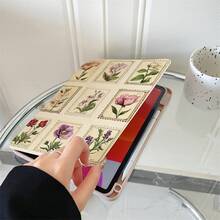 1件復古郵票花卉360°可旋轉平板保護殼，多角度視角書本式支架，相容 iPad A16 2025、Galaxy Tab S9 FE/S8 Plus/S7/S10、Pad、MatePad、Pad、Honor Pad、Tab - 彩色 - 查看 6