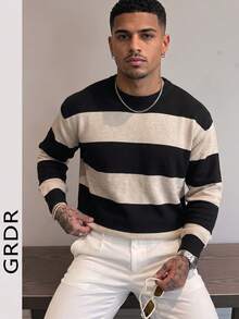 GRDR Men's Casual Crew Neck Long Sleeve Knit Sweater, Autumn/Winter - Apricot - View 5
