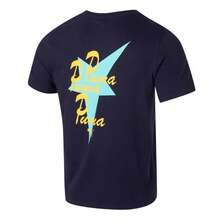 Puma Men's Short Sleeve ROAD TO UNITY Graphic Tee, Comfortable Casual Loose Fit Navy Blue Ribbed Collar T-Shirt 634201-16 - Navy Blue - View 7