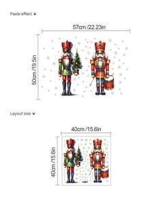 mama look 1pc, Multi-Style, Christmas Decoration Wall Sticker, Green Santa Claus, Christmas Puppet, Elf Standing In A Row, Deer Christmas Series Sticker, PVC Self-Adhesive Removable Wall Sticker, Suitable For Bedroom, Living Room, Study, Dining Room, Bathroom, Home Wall Decoration, Door Sticker/Toilet Sticker - Multiple Styles - View 8