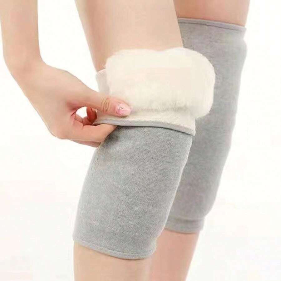 1 Pair Thickened Thermal Lined Knee Warmers For Elderly, Cold-Proof Leg Guards For Men And Women, Knee Joint Protection For Autumn/Winter Cycling - Multicolor - View 1