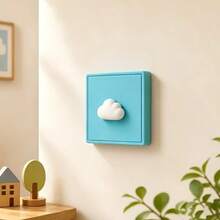 1pc 9.3*9.3cm Cloud Switch Cover, 3D Printed Switch Button Sticker, Home Switch Concealment Decor, Switch Protective Shell - Cloud-shaped Lid - View 1
