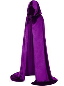 Soft Plush Plush Hooded Cape, Multi-Color Options, Long Train Design, Medieval Wizard Costume, Adult Halloween Party Cosplay Cloak - Multicolor - View 16