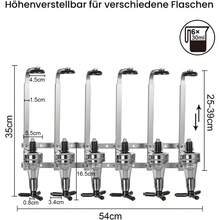 6 Kopf 6 x 30 ml Dispenser Flaschenhalter Wandmontage Bar Spender Spirituosen Getränkehalter Aluminium für Hausbar Küche oder Bar - Übersicht 2