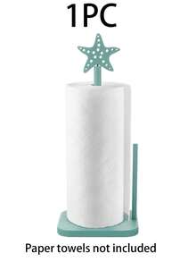 1pc Starfish Shaped Paper Towel Holder, Cute Kitchen Countertop Paper Towel Rack, Freestanding Roll Paper Storage Rack, Bow Design, Bathroom Accessories And Apartment Home Decor - Multicolor - View 13