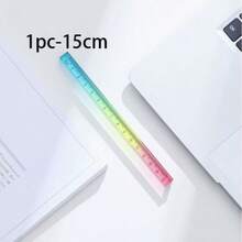 1/2pcs 3D Square Ruler, 15/20/30cm, Precise Scale, Plastic Material, Macaron Color, Rounded Corners, Portable, Suitable For Geometry Drawing, Homework Measurement, Hand Drawing, School Supplies, Christmas Stationery Gift - A - View 9