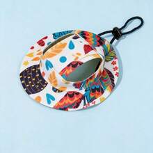 Adjustable Pet Hat Cat Mini Cowboy Sun Protection Straw Bucket Hat Helmet Cover Outdoor Accessories - Multicolor - View 14